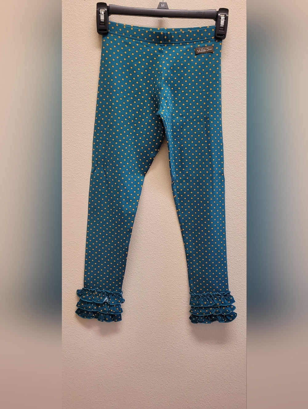 Matilda Jane Kids Teal & White Striped Ruffle-Sleeve Top And Leggings Set NWT - Picture 4 of 9